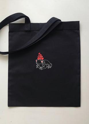 Эко сумка шоппер на магнитной застежке