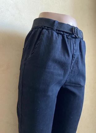 Стильные женские классические брюки, джинси, укорочённые, чёрные4 фото