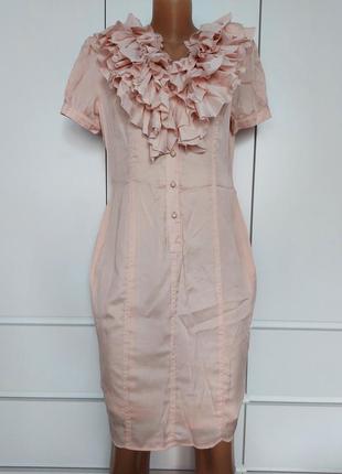 Воздушное нарядное натуральное платье fever р. 46-48 (14/42) шелк + хлопок1 фото