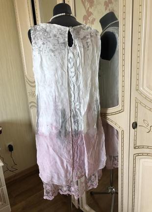 Повітряне шовкове плаття натуральний шовк шовк, мереживо, біле і рожеве8 фото