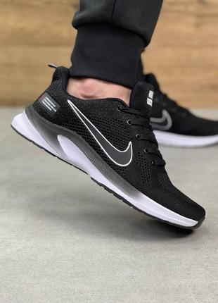 Мужские кроссовки nike air zoom black / white2 фото