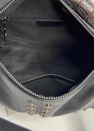 Женская кожаная сумка на и через плечо polina & eiterou жіноча шкіряна сумочка8 фото