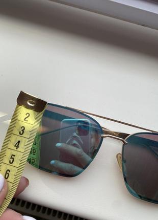 Зеркальные солнцезащитные 😎 очки квадратного фасона (большой размер)4 фото