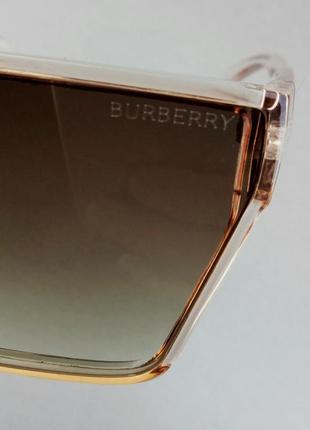 Burberry очки маска женские солнцезащитные бежевые с градиентом9 фото