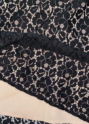 Красивое кружевное платье на нюдовой подкладки из шифона7 фото