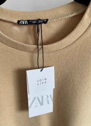 Новий трикотажний топ з підплічниками об'ємними плечима zara7 фото