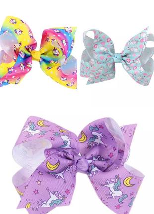Шпильки бантики єдиноріжки, набір 3шт