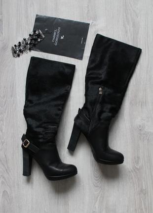 Итальянские чёрные сапоги с шерстью