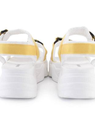 Стильные белые босоножки сандалии спортивные на платформе толстой подошве массивные модные4 фото