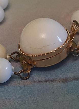 Белые бусы колье намисто винтаж