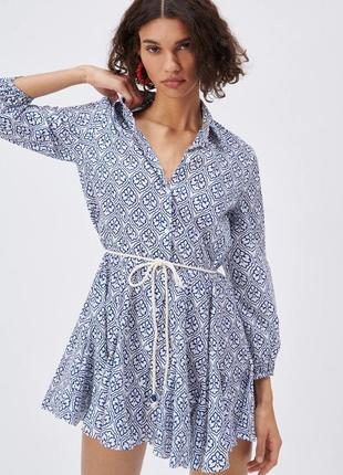 Коротка сукня з поясом zara