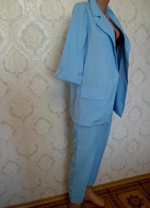 Модный летний голубой костюм4 фото