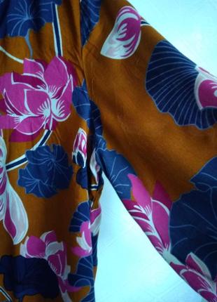 Классная цветочная блуза рубашка на пуговках fransa6 фото