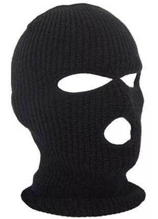 Балаклава маска (бандитка 3) черная, унисекс7 фото