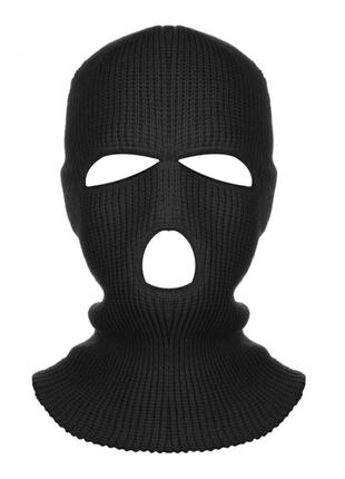Балаклава маска (бандитка 3) черная, унисекс4 фото