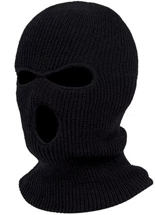 Балаклава маска (бандитка 3) черная, унисекс6 фото