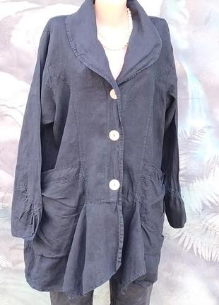 Блуза бохо асиметрія батал 100%льон