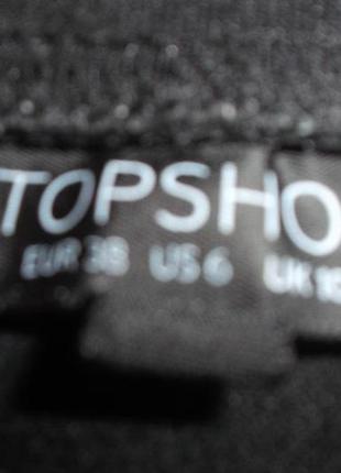 Юбка черная трикотаж стретч   мини р. 10 - s - topshop4 фото