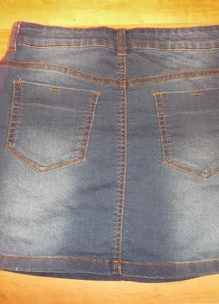 Юбка синия джинс мини стретч р. 10-s - m & s2 фото