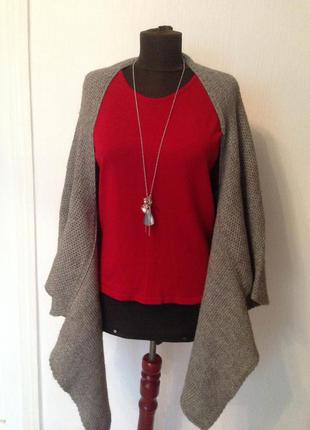 Базовый красный джемпер, свитер, кофта. 100% шерсть.4 фото