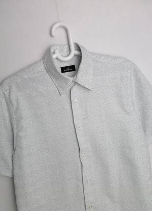 Рубашка с коротким рукавом в мелкий цветочный узор летняя8 фото