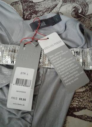 Сарафан туника мини-платье с пайетками с манжетом на подоле znk дания5 фото