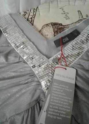 Сарафан туника мини-платье с пайетками с манжетом на подоле znk дания6 фото