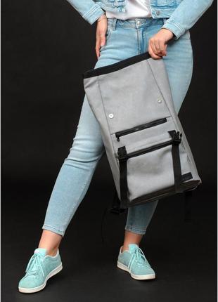 Женский рюкзак серый ролл топ4 фото