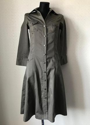 Стильное платье - сафари цвета хаки от caroll, размер 36, укр 42-44