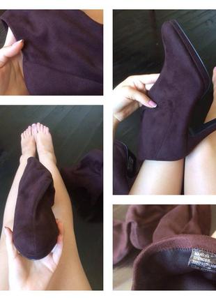 Коричневые чулки ботфорды от marks&spenser