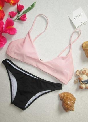 Суперовый раздельный купальник пудровый верх черный низ zaful  🌺 👙 🌺