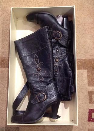 Шикарные кожаные сапоги цигейка claudio rossetti   подарок