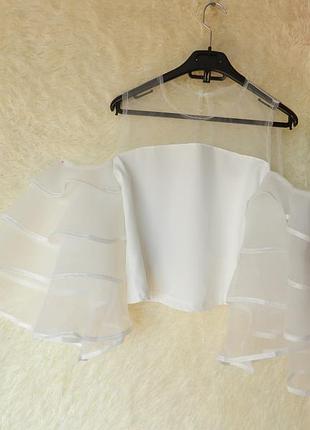 ✅ шикарная блуза топ с пышными рукавами воланами