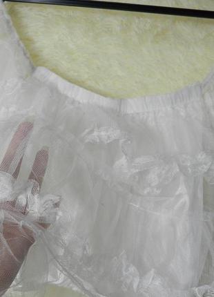 ✅ красивая нежная прозрачная блуза топ евро фатин сетка с рюшами воланами2 фото