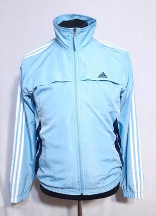 Олимпийка ветровка adidas голубая, размер l1 фото
