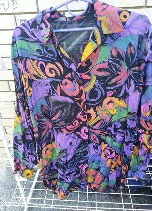 Яркая ,женская блуза с цветным принтом, вискоза