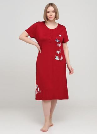 Красное домашнее платье romeo life однотонное 7115-141 фото