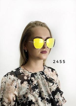 Жовті дзеркальні сонцезахисні окуляри к. 2455