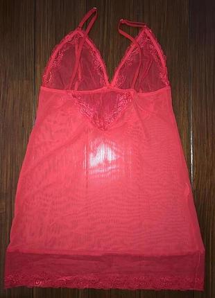 Яркая майка пеньюар на бретелях, кружево/сетка! чашка b/c