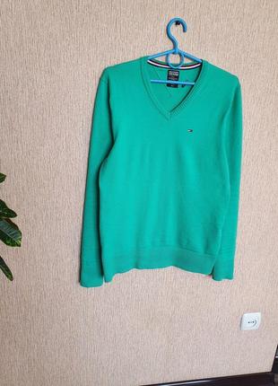 Стильний светр, джемпер v-подібним вирізом від tommy hilfiger ,оригінал1 фото