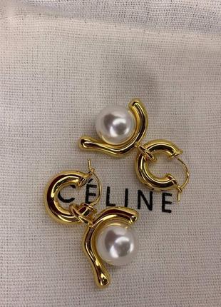 Сережки селін позолота селін