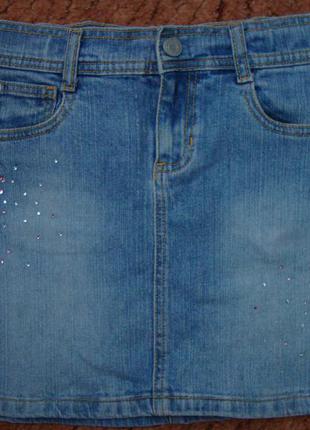 Юбочка джинсовая со стразами.1 фото