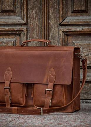 Кожаный мужской портфель, деловая мужская сумка1 фото