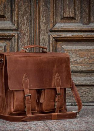 Сумка з натуральної шкіри crazy horse для ноутбука