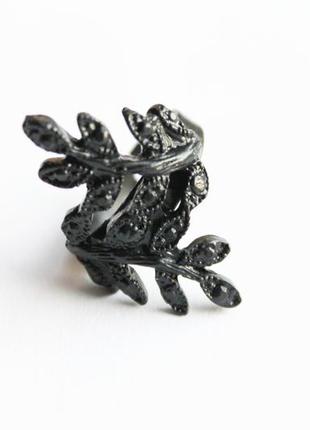 Кольцо медный сплав покрытие черная эмаль турция регулируемый размер