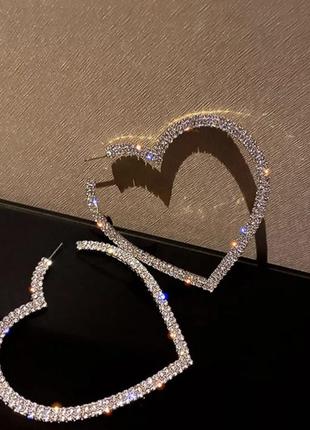 Серьги сердца swarovski2 фото