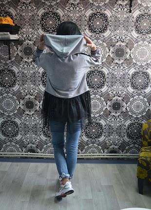 Модная худи туника с фатином2 фото