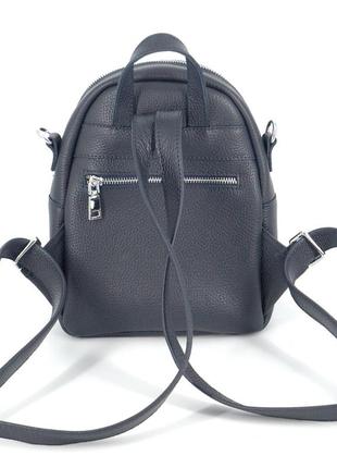 Стильная кожаная темно-синяя сумка-рюкзак с текстильным ремнем, цвета в ассортименте5 фото