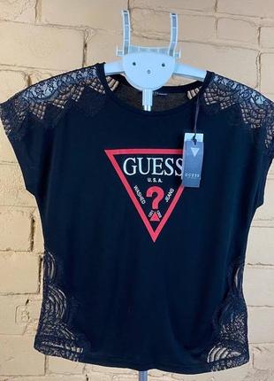 Guess женская футболка чёрная