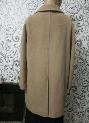 Кашемировое с шерстью нюдовое пальто оверсайз  cashmere4 фото